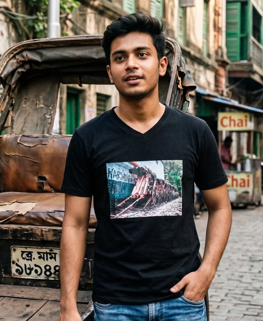 Rounded Black Nostalgic Kolkata
